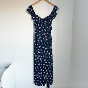 Miami/Francesca’s - Floral Jumpsuit - Navy - Size Medium